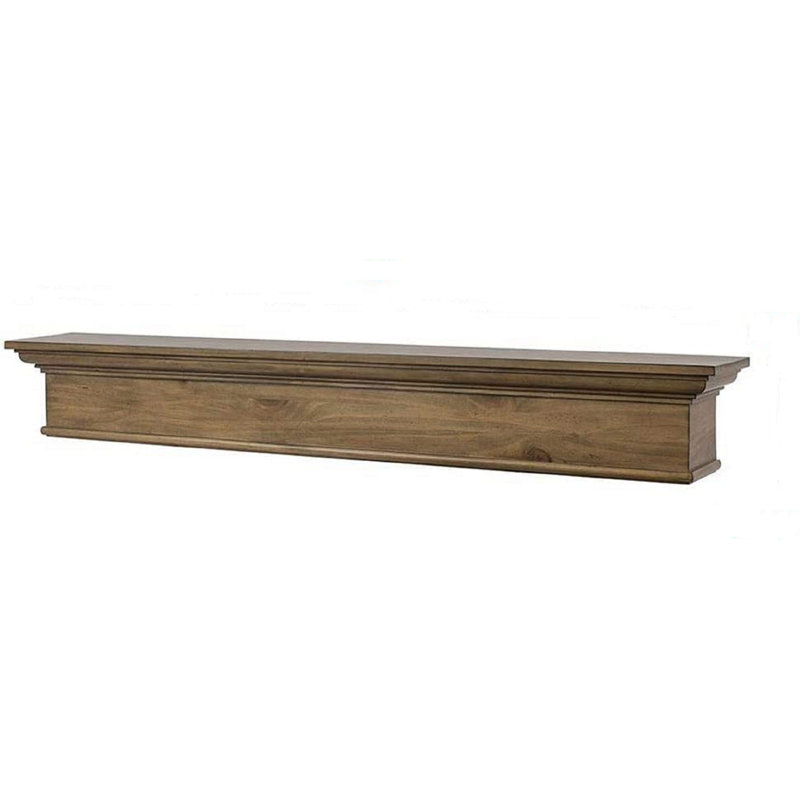 Bellamy 72" Floating Wood Fireplace Shelf, Vintage Ash, 72"