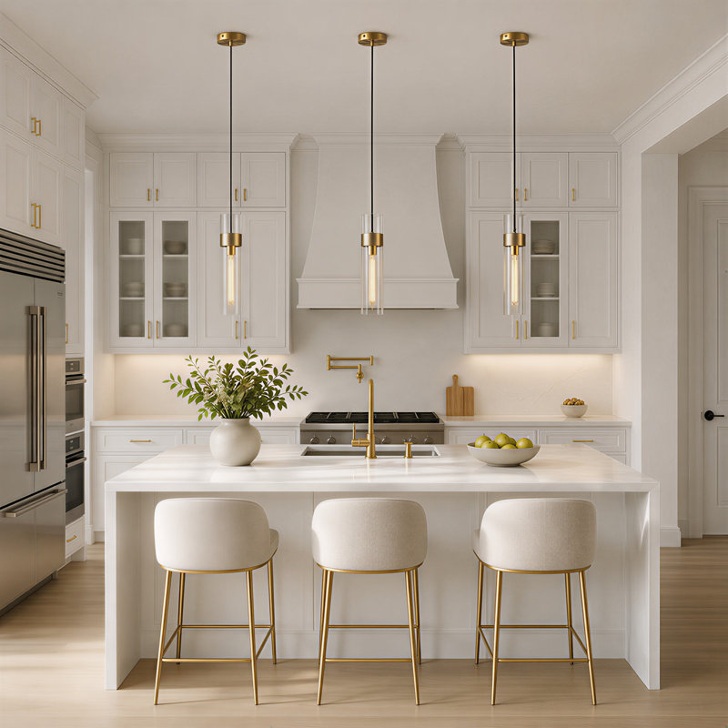 Steban 1 - Light Dimmable Cylinder Pendant Light, Brass