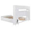 Grand lit plateforme en bois avec armoire intégrée, tablette et prises de courant, cadre de lit moderne avec rangement blanc-2140227335