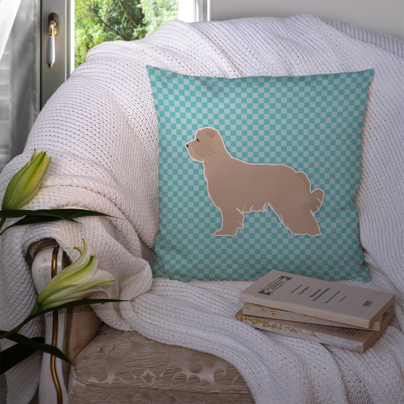 Pyrenean Shepherd Indoor/Outdoor Throw Pillow, 14" H x 14" W x 3" D, Blue