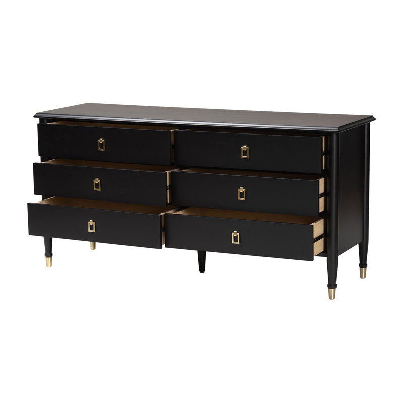Commode en bois noir avec tiroirs Baxton Studio Tamra