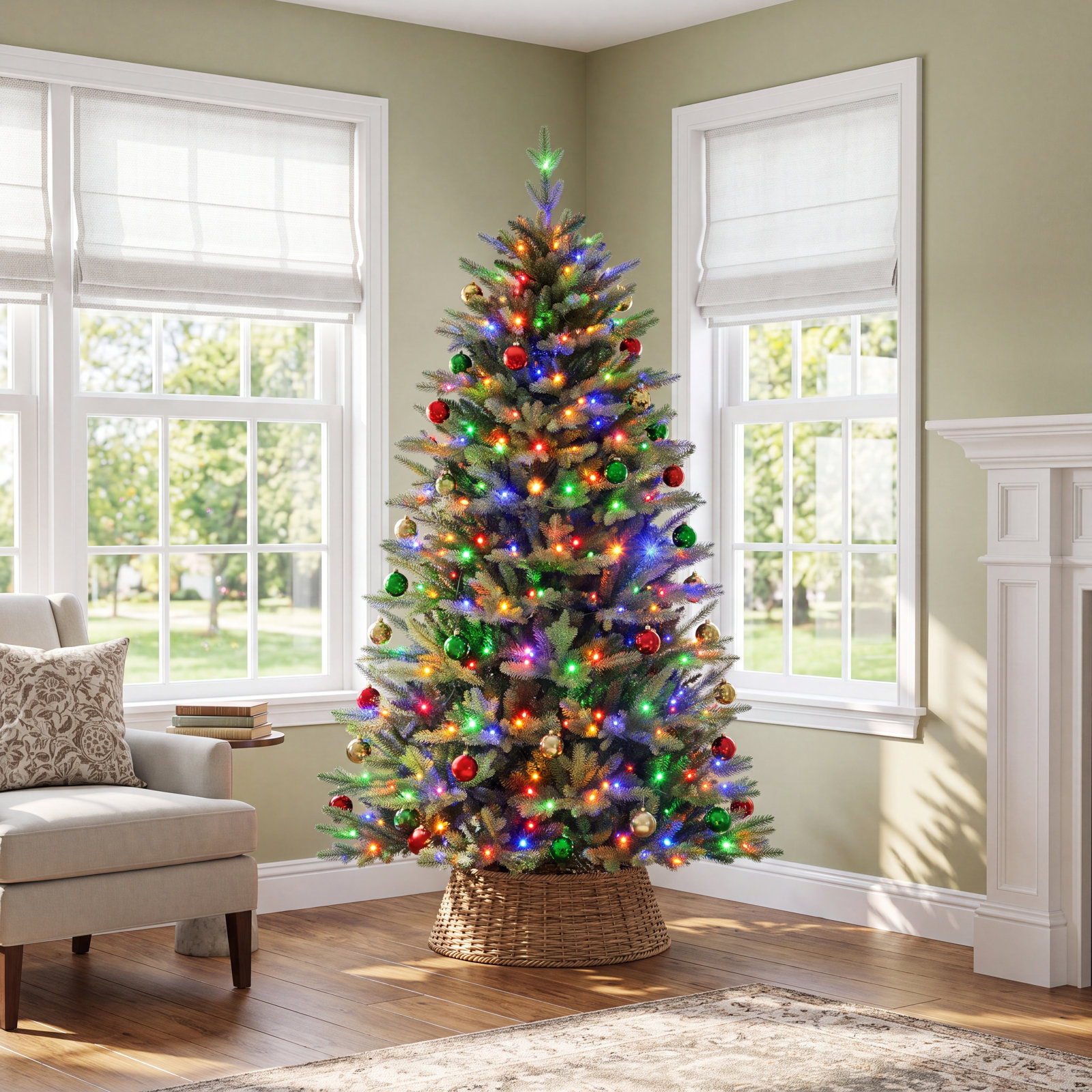 6' Pre-Lit Pine Christmas Tree
