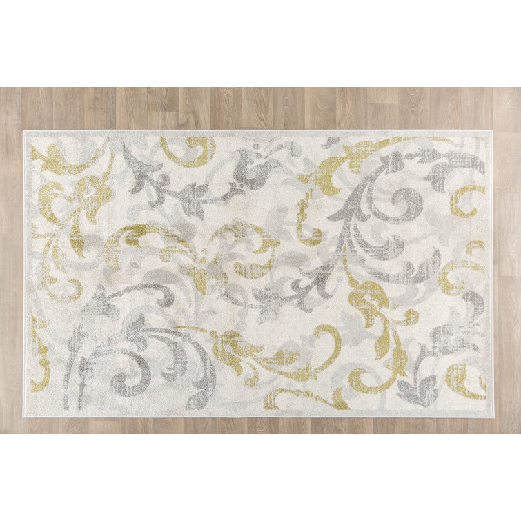 Ammundsen Floral Ivory/Light Grey Area Rug