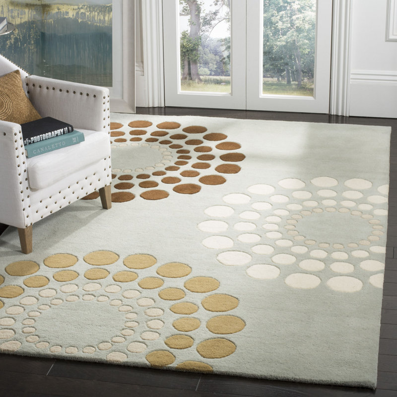 Mancini Hand Tufted Wool And Viscose Floral Rug, Rectangle 7'6" x 9'6"