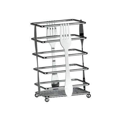 Stainless Steel Square Flatware Caddy