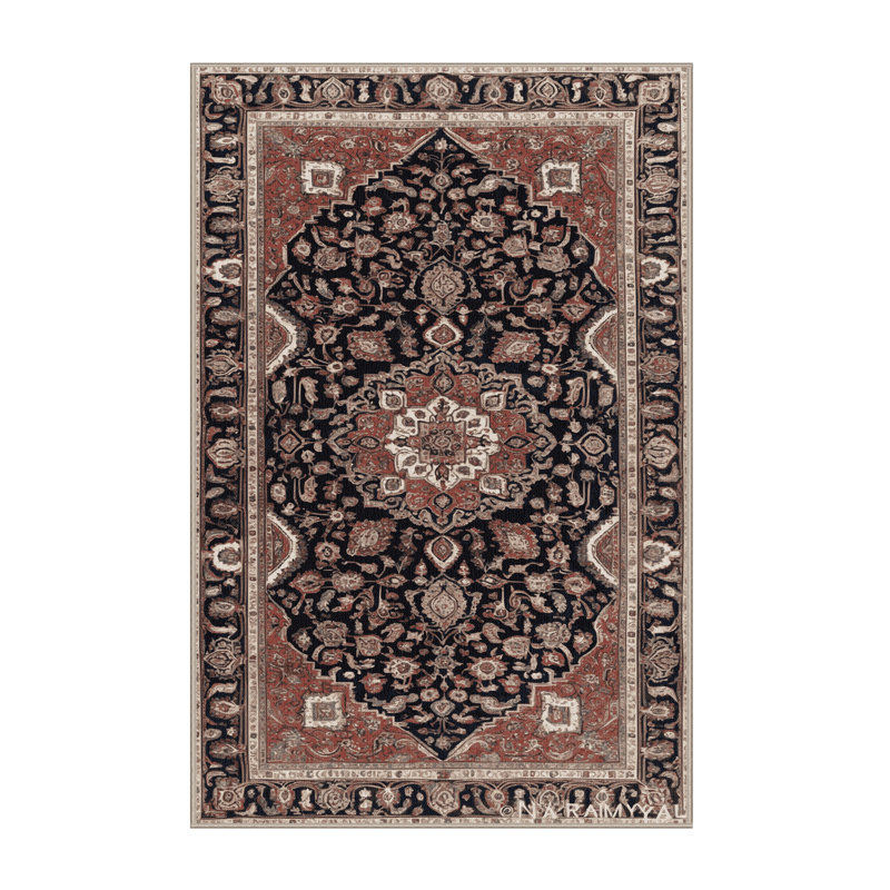 Machine Washable Persian Brown Area Rug, Rectangle 2' x 3'