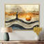 Abstrait arbres d'hiver sur une rivière en bois cristal - arbre de vie, art mural-357836033-469590763-357836089