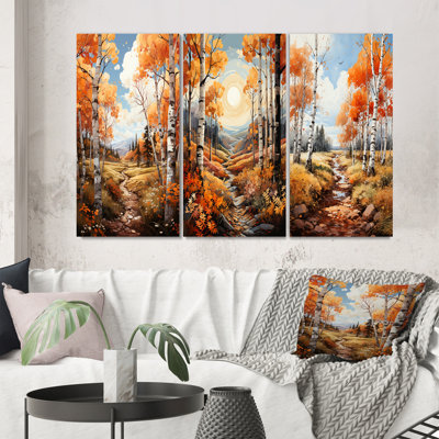 " Birch Woods Autumn Whispers " 3 - Pieces