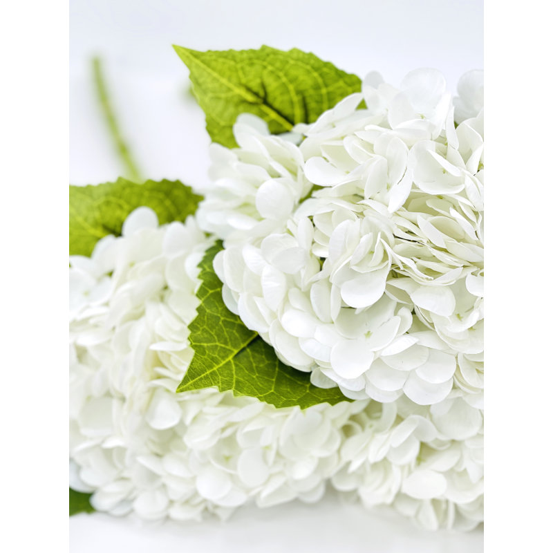 Grand Real Hortensia 1 tige Real Touch, Blanc / Blanc