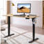 Bureau électrique debout, bureau à hauteur ajustable, bureau assis-debout 24 po x 48 po, plateau en acajou / bois naturel-286291407