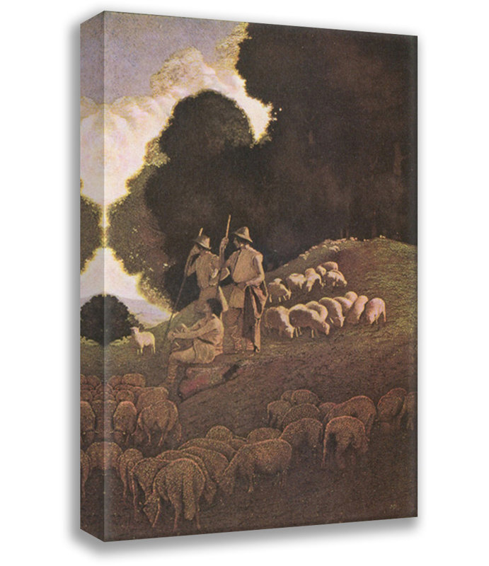 «New Pleasures II» par Maxfield Parrish, toile tendue avec châssis, H 48 po x l 33 po