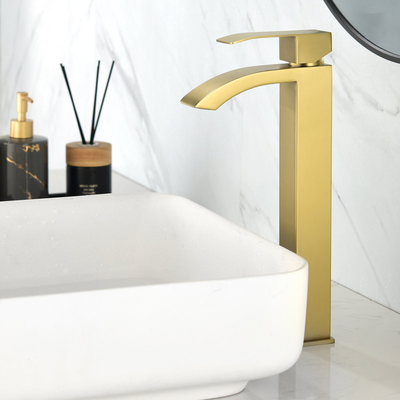 Single-handle Bathroom Faucet, Golden Brushed