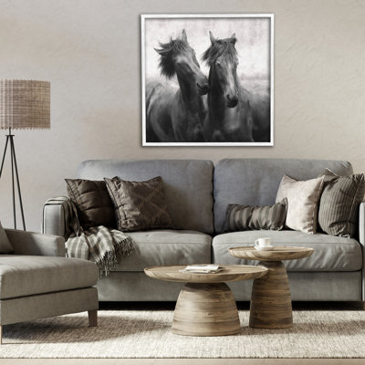 Short Haired Horse Pair Framed Giclee, design by Lars Van de Goor