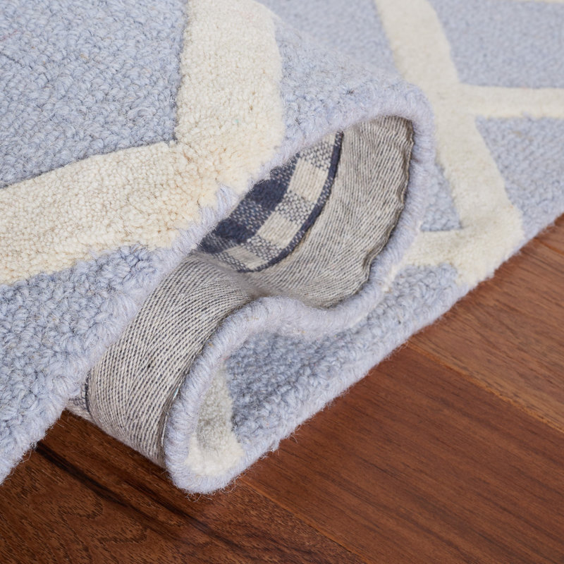 Sanyla Hand Tufted Wool Geometric Rug, Square 8'