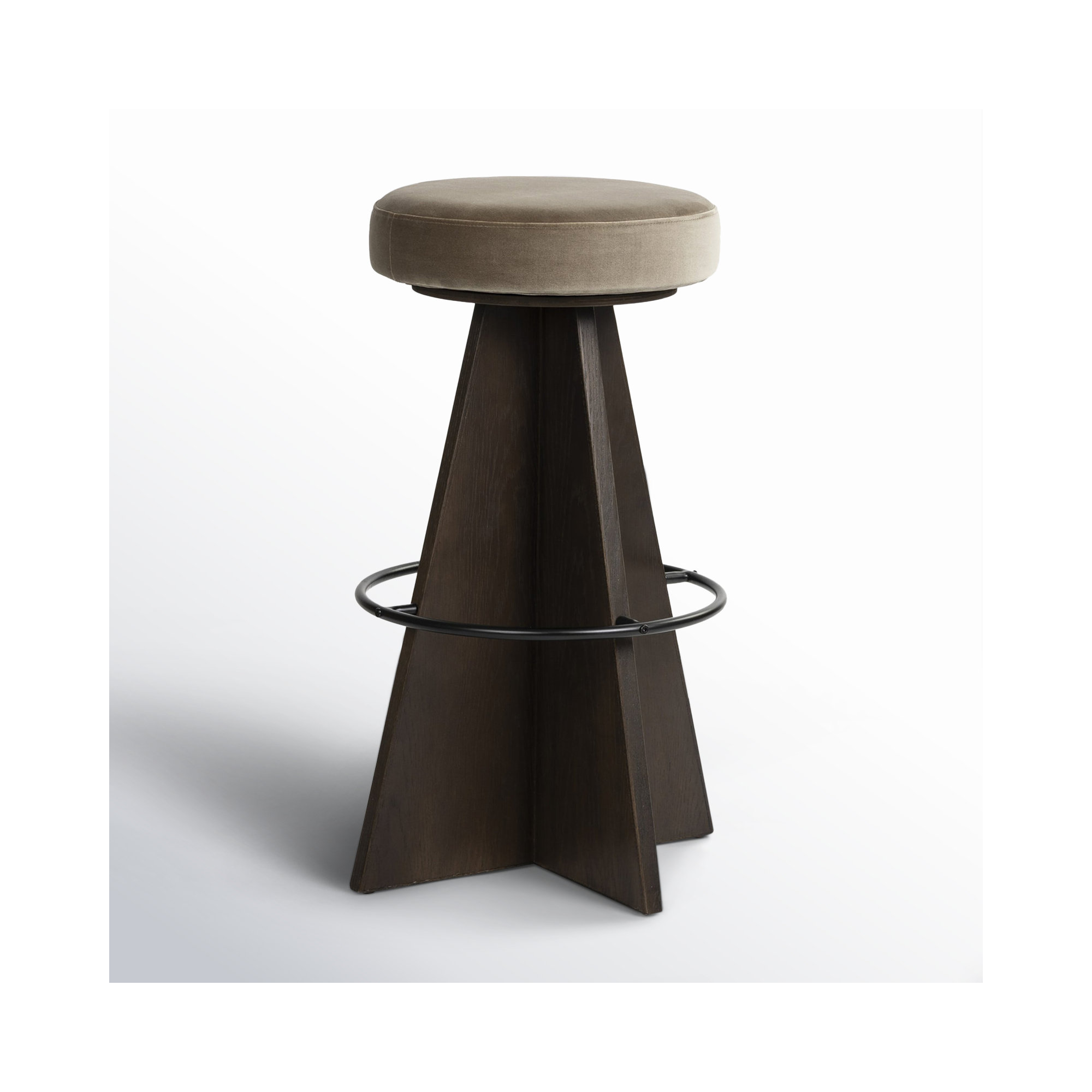 Avari Swivel Upholstered, Bar Stool (31" Seat Height), Gray, Brown