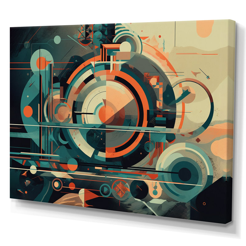 «Orange and Blue Abstracted Nostalgia I», impression sur toile, H 12 po x l 20 po x P 1 po, Toile tendue