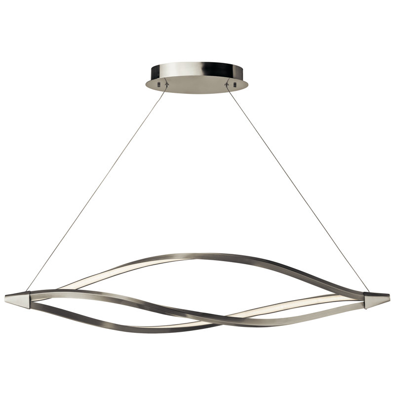 1 - Light Chrome LED Unique/Statement Pendant, 11" H x 43.25" W x 11" D, Chrome