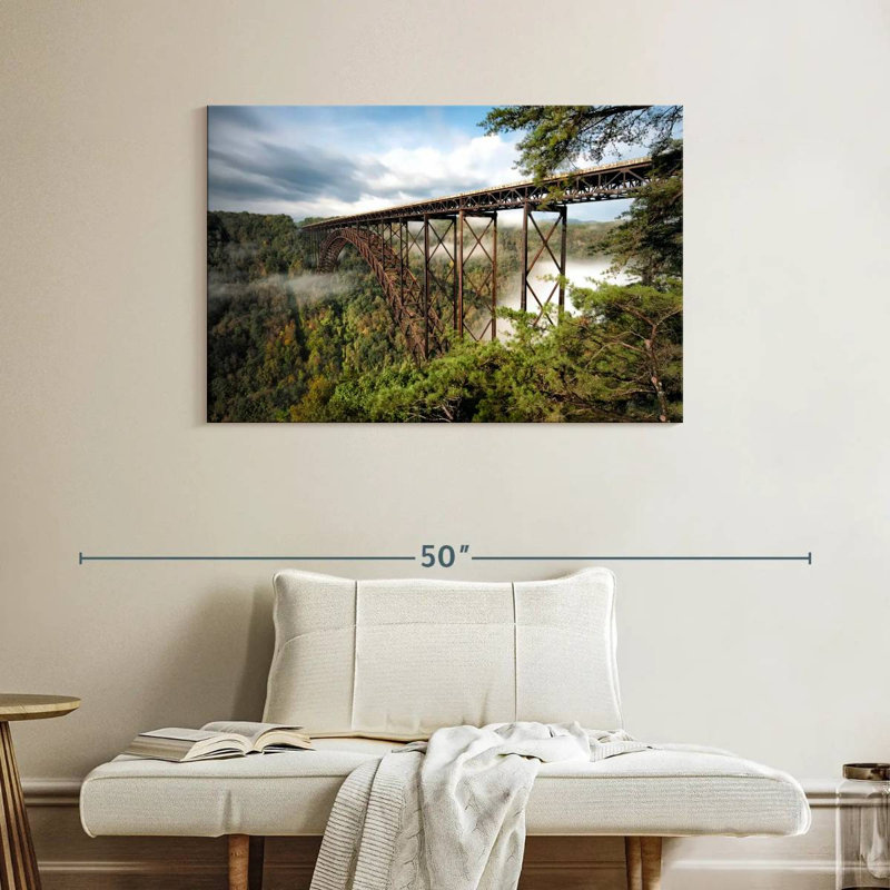 Lilie Foggy New River Gorge Bridge, H 26 po x l 39 po