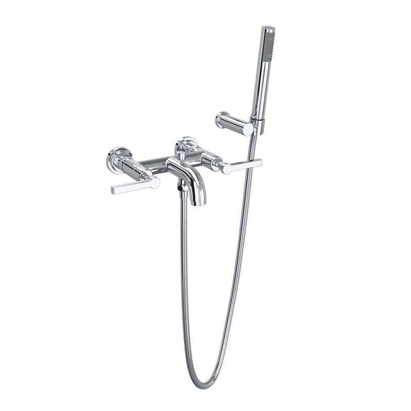 Lombardia® Double Handle Clawfoot Tub Faucet, Polished Chrome, Lever Handle