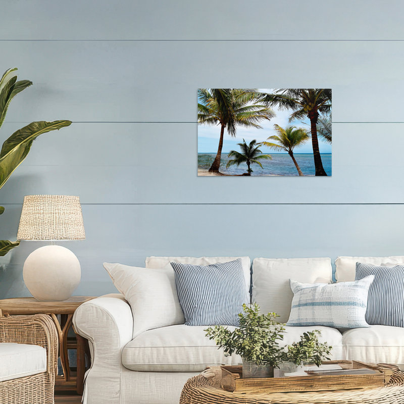 «Honduras Daytime Palms», toile par Natalie Carpentieri, H 20 po x l 30 po