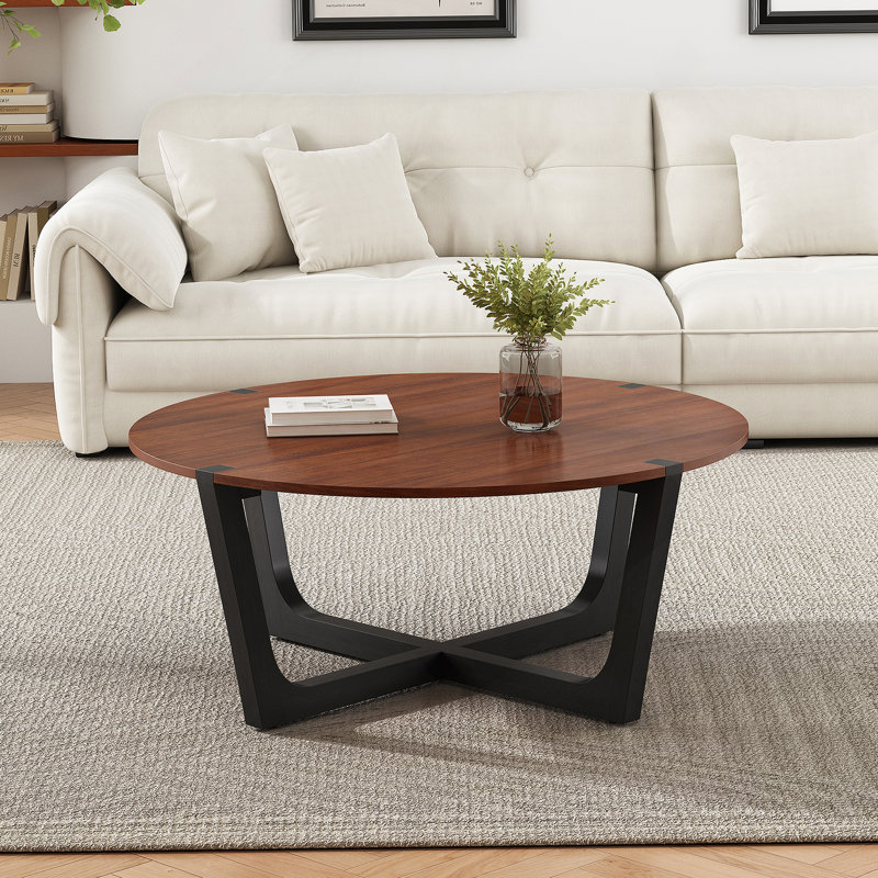 TABLE BASSE EN BOIS ACACIA, BRUN ET NOIR