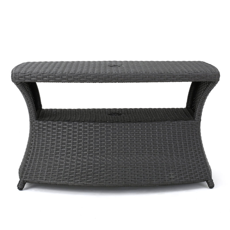 Zyta Rectangular Outdoor Side Table Yes , 34 " W 22 " D, Gray