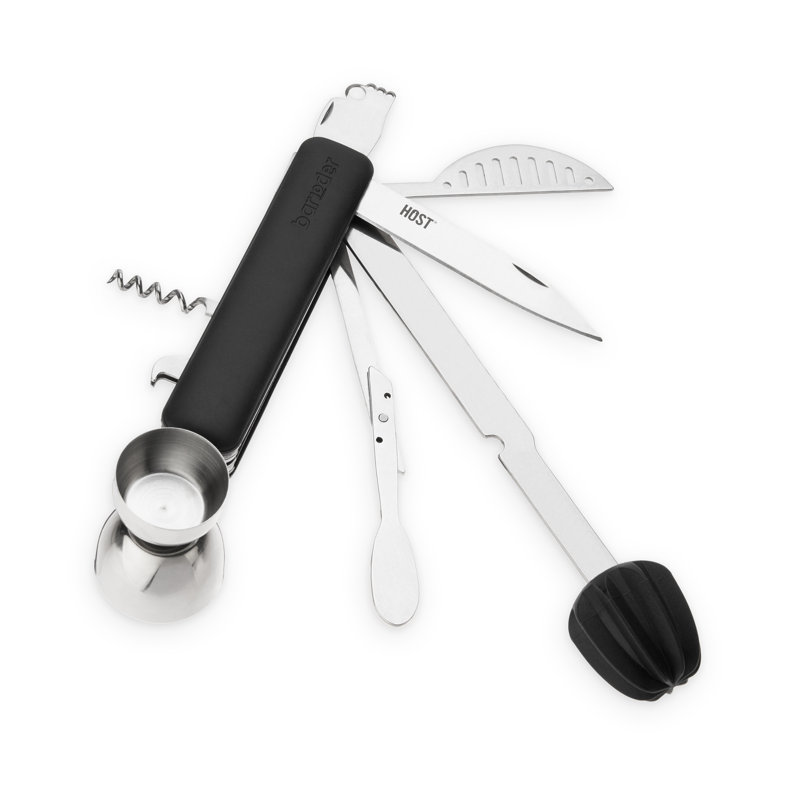 Black Stainless Steel 10-in-1 Bartending Tool Set