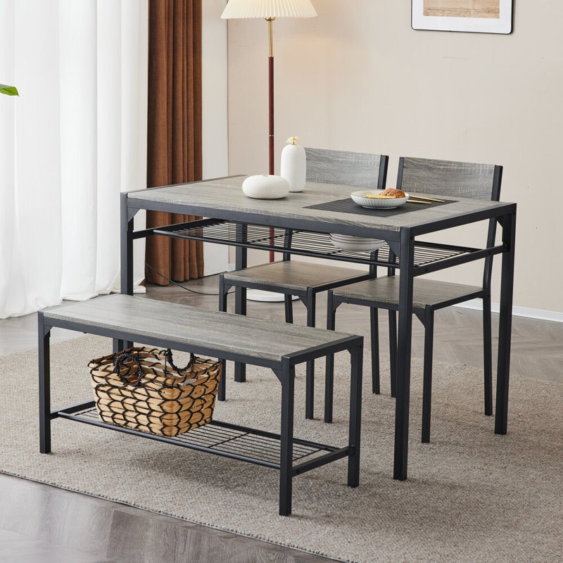 Ensemble de salle à manger Bryleah L 25,59 po x l 43,31 po, Gris