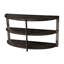 Console gris anthracite, 2 tablettes ouvertes, table en bois robuste et en métal en forme de demi-lune gris / métal, pour le salon, la chambre à coucher, l'entrée