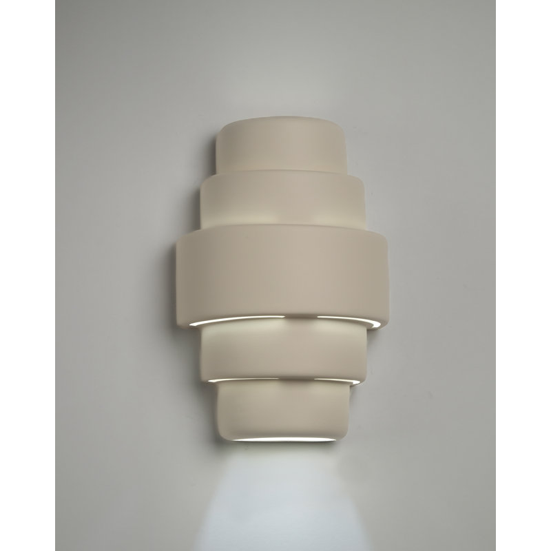 Hisae Ceramic Outdoor Wall Light, LED Bulb Included, Cottonwood