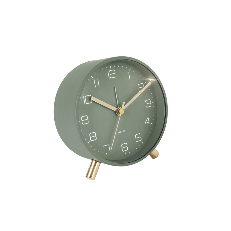 Lofty Metal Quartz movement / Crystal Alarm Tabletop Clock, Green