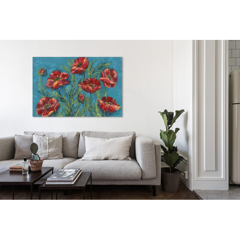 «Red Poppy Meadow Dance», toile tendue par Winston Porter, H 12 po x l 18 po x P 1,5 po