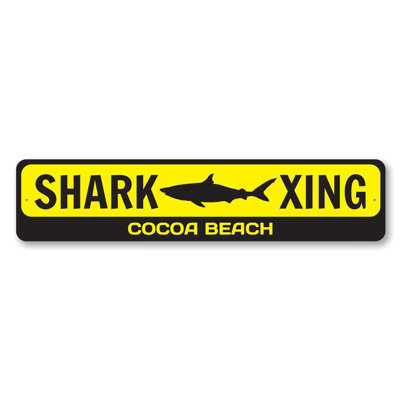 Shark Crossing Custom Aluminum Sign