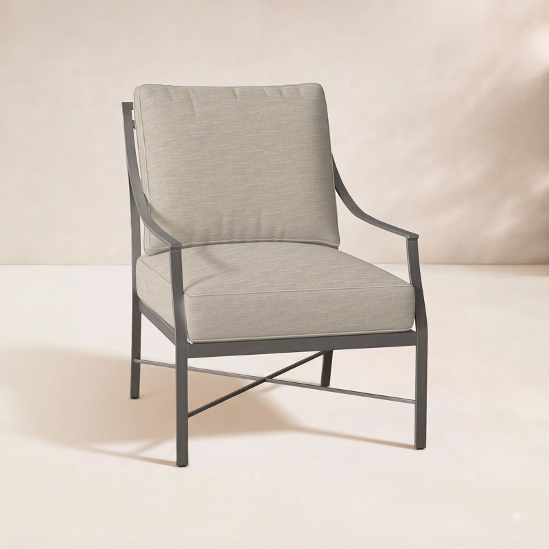 Monaco Aluminum Lounge - Slate Gray, Dove Sunbrella® Linen, Slate Gray, Welt