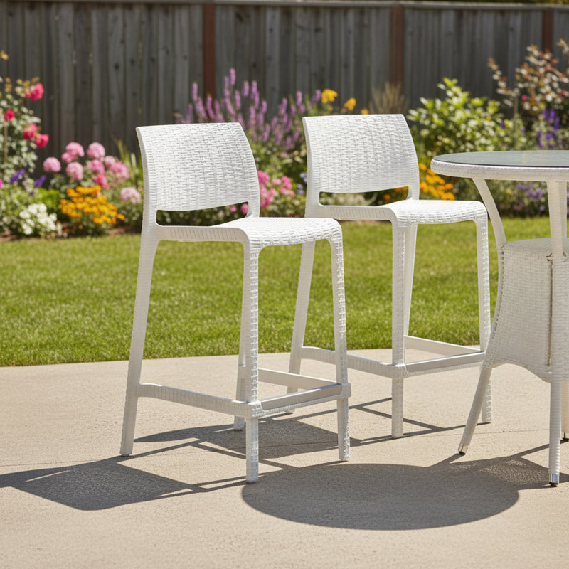 Ensemble de deux chaises de bar 26 po en faux rotin
