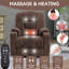 Grand fauteuil inclinable massant Power Lift - chauffant, USB / Type-C, deux porte-gobelets en acier, rembourré-1929370767