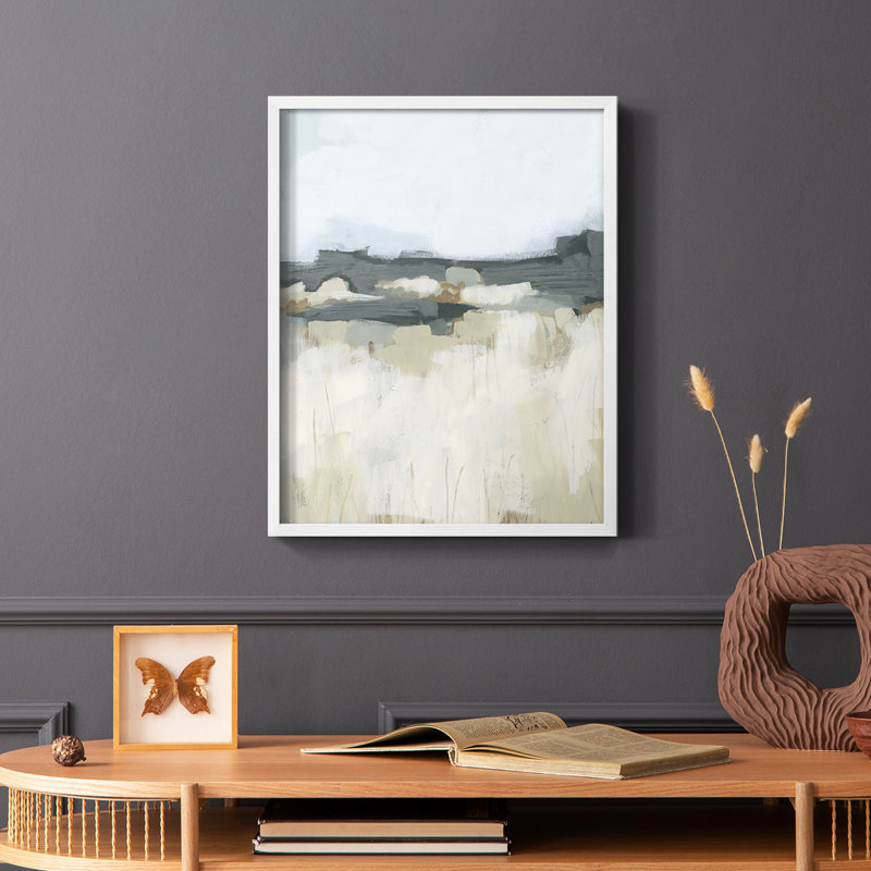 Brushstroke Badlands I, reproduction encadrée - bois massif, Blanc, H 28 po x l 22 po