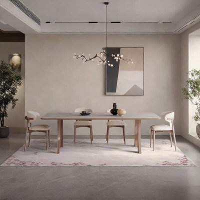 Aesthetic sintered stone ash dining table set