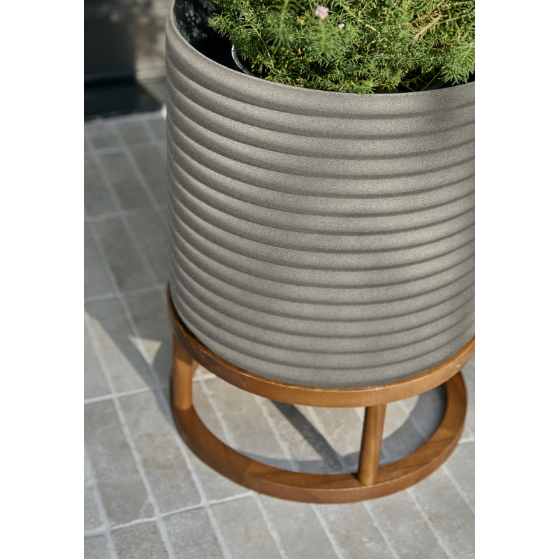 Veradek Mod Series Raised Short Planter with Stand, Set of 2, Gray/Brown