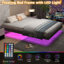 Cowen Floating Bed Frame with LED Lights Metal Slats Underbed Storage Space No Box Spring-1556098085-1605508652