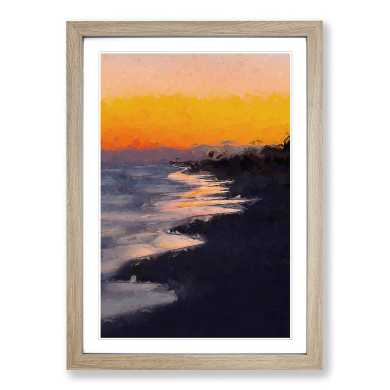 Beauty of the Beach in Abstract - Picture Frame Graphic Art Print, Oak Framed, 48cm H x 36cm W x 2cm D