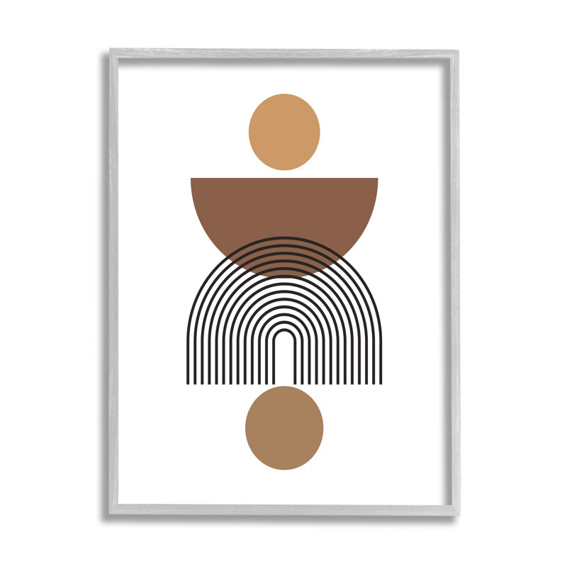 «Brown Shapes On White on Wood», impression, H 30 po x l 24 po x P 1,5 po, Estampe numérique Farmhouse