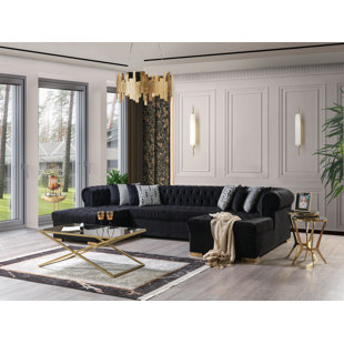 Lauren Velvet U-Shaped Sectional Symmetrical