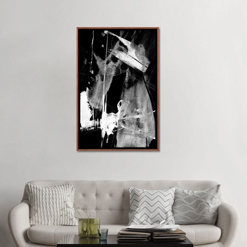 Glam et noir II - noir et blanc inversé 6 pièces, Cadre flottant classique en bois, H 121,92 cm x l 81,28 cm