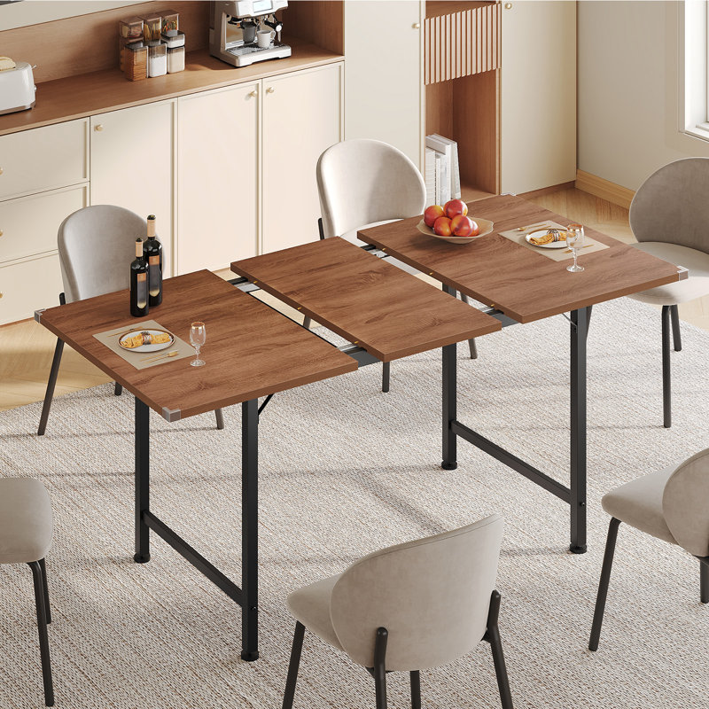 Table de salle à manger extensible de 47 à 63 po avec pieds en métal pour 4 à 8 personnes