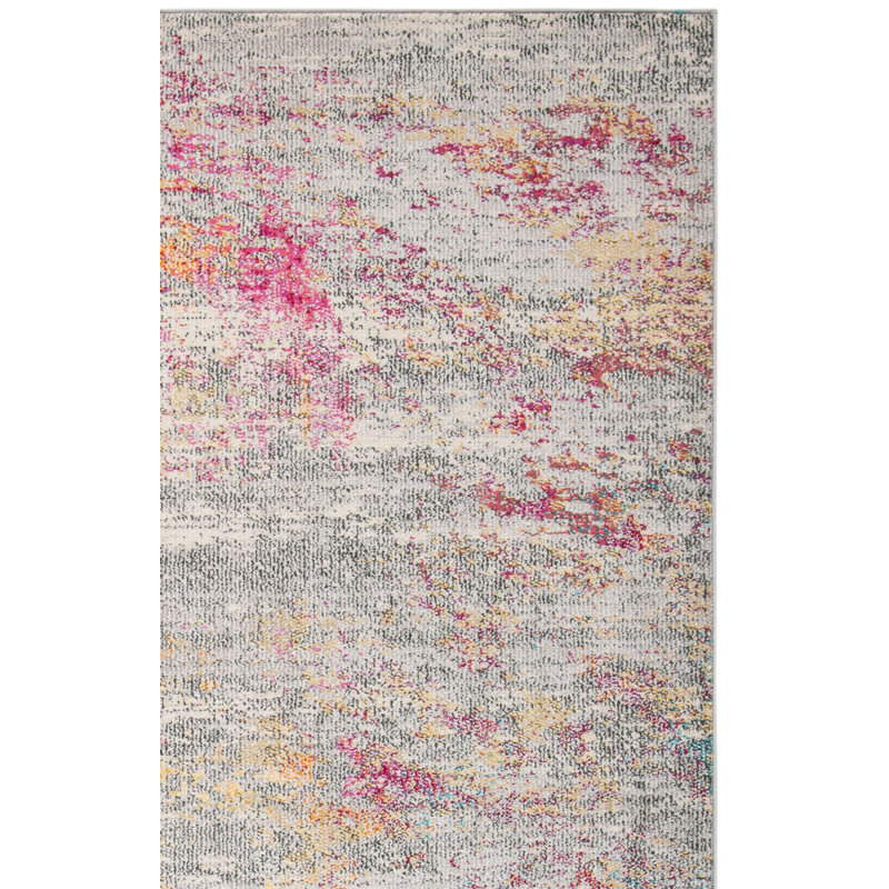 Riccio One-of-a-Kind Machine-made Power Loom Gray/Gold Area Rug, Rectangle 3' x 5'