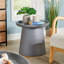 Itzhak Round Grey Modern Coffee Side Table-1293812580
