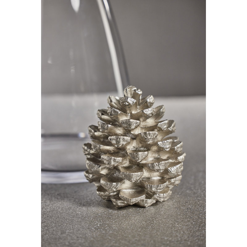 Figurine décorative pomme de pin 6,5 po Shula, Argent