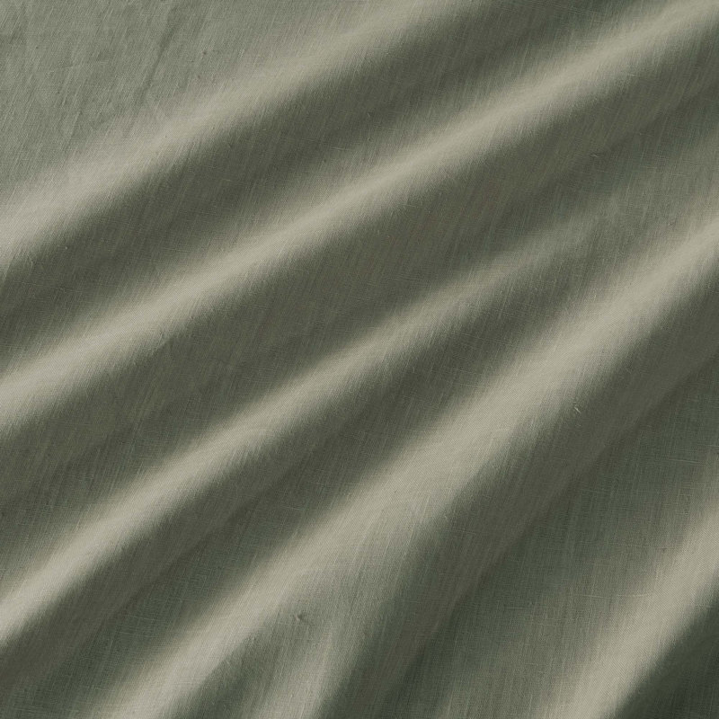 100% European Flax Linen Pillowcase Set (Set of 2), Moss, Standard Pillowcase