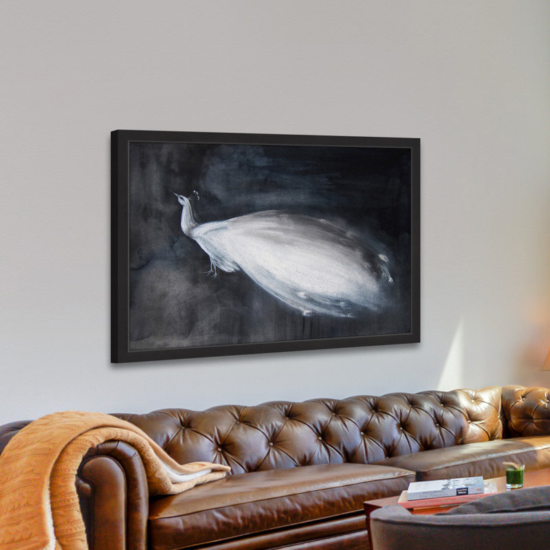 «White Peacock» par Christine Lindstrom, reproduction encadrée, H 20 po x l 30 po x P 1,5 po